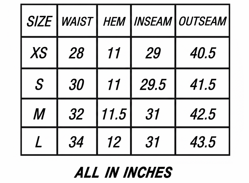 SIZE CHART